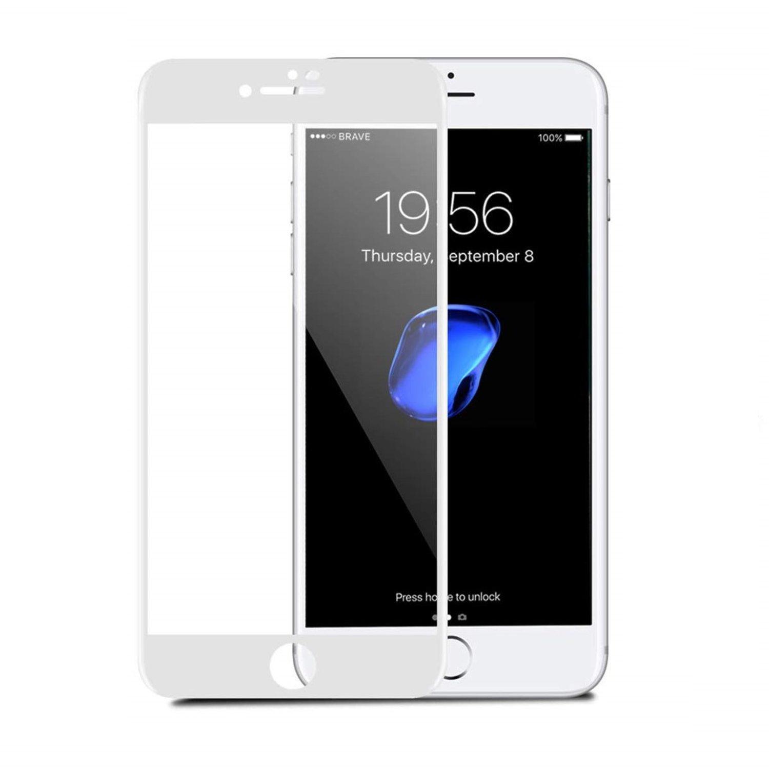 Skjermbeskytter iPhone 8 Plus Herdet Glass Hvit - Elkjøp