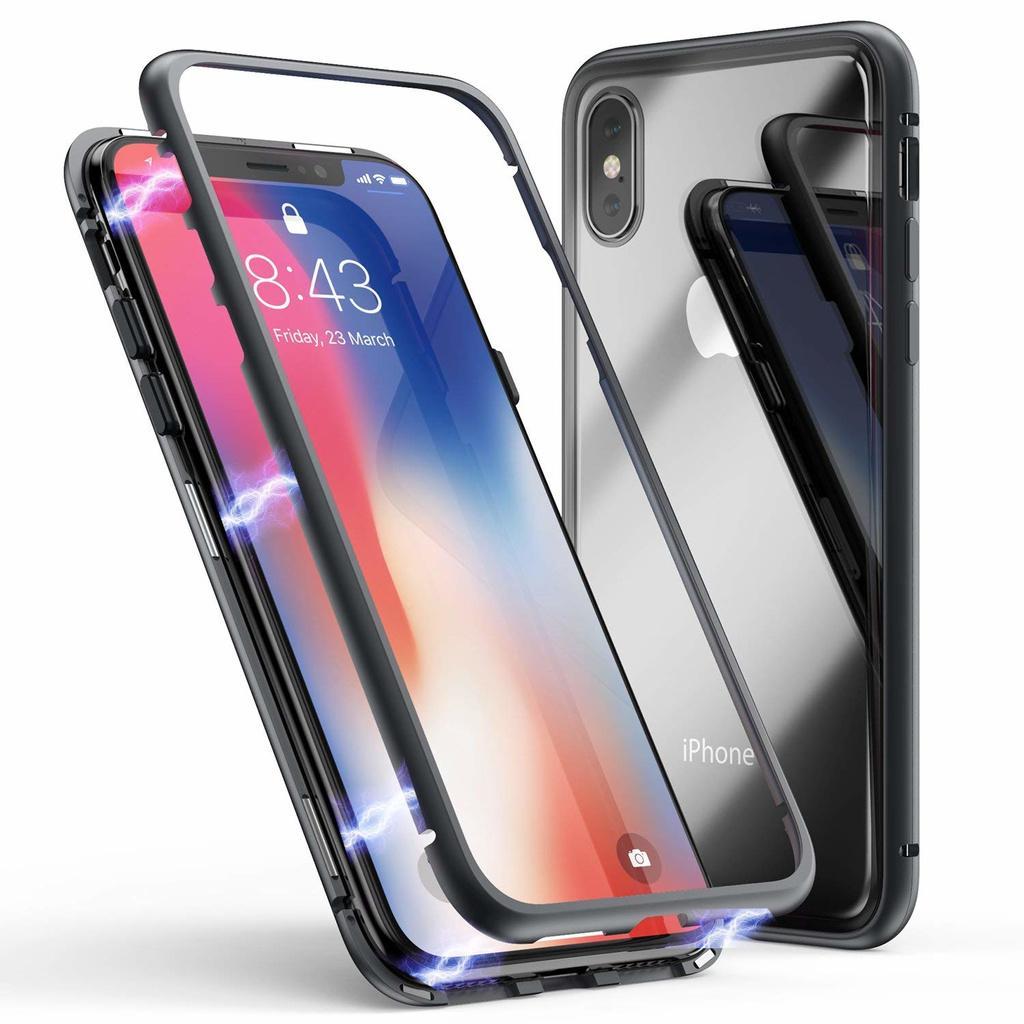 Dobbeltsidig iPhone X / iPhone XS magnetisk deksel - glass / metall svart -  Elkjøp