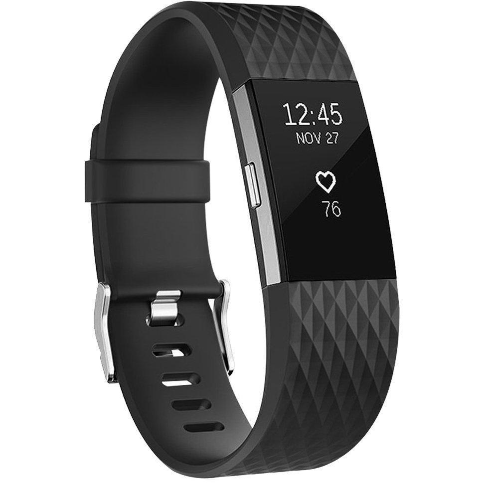 Fitbit Charge 2 armband silikon Svart (L) - Elkjøp