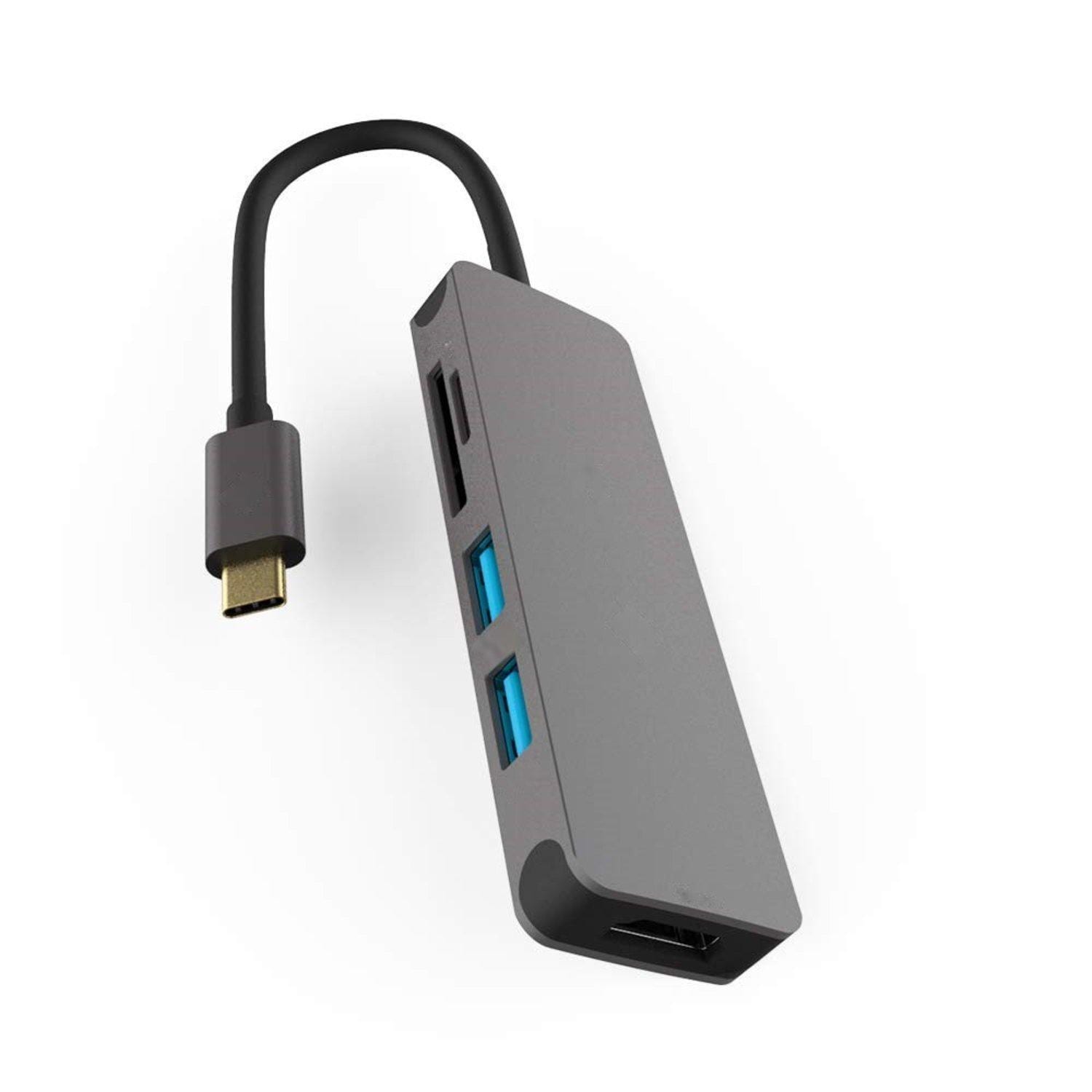 USB-C-dokkingstasjon med 4K HDMI, 2 USB og Micro SD / TF-kortleser - Elkjøp