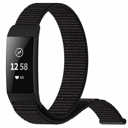 INF Klokkerem til Fitbit Charge 3/4 i svart nylon - Elkjøp