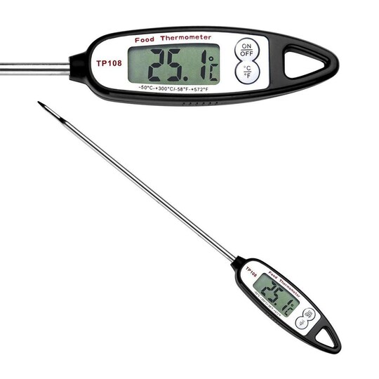 Digitalt steketermometer / grilltermometer Svart / sølv - Elkjøp