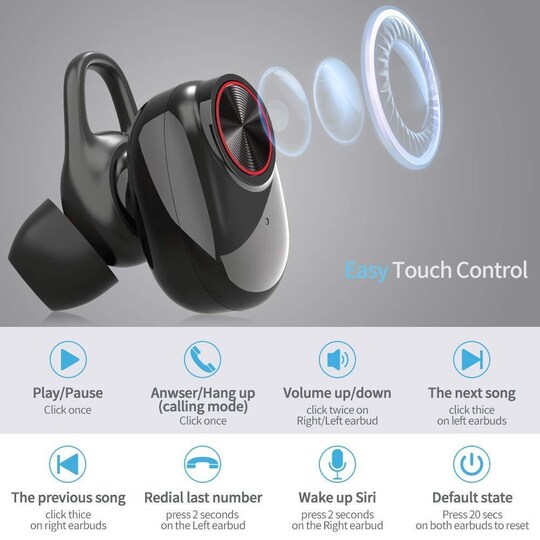 True Wireless In-Ear-øretelefoner Bluetooth 5.0 - Elkjøp