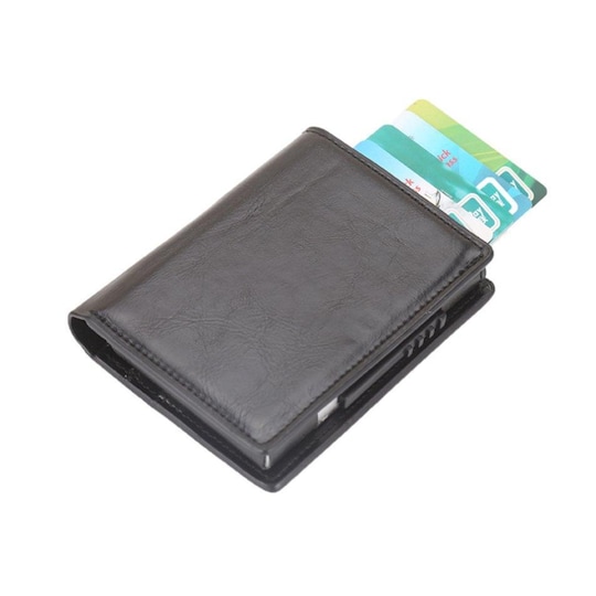 RFID kortholder / lommebok PU skinn svart - Elkjøp
