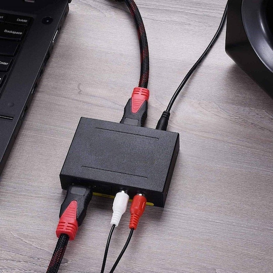 HDMI til HDMI + lyd (SPDIF og R / L) - Audio splitter for HDMI 4K - Elkjøp