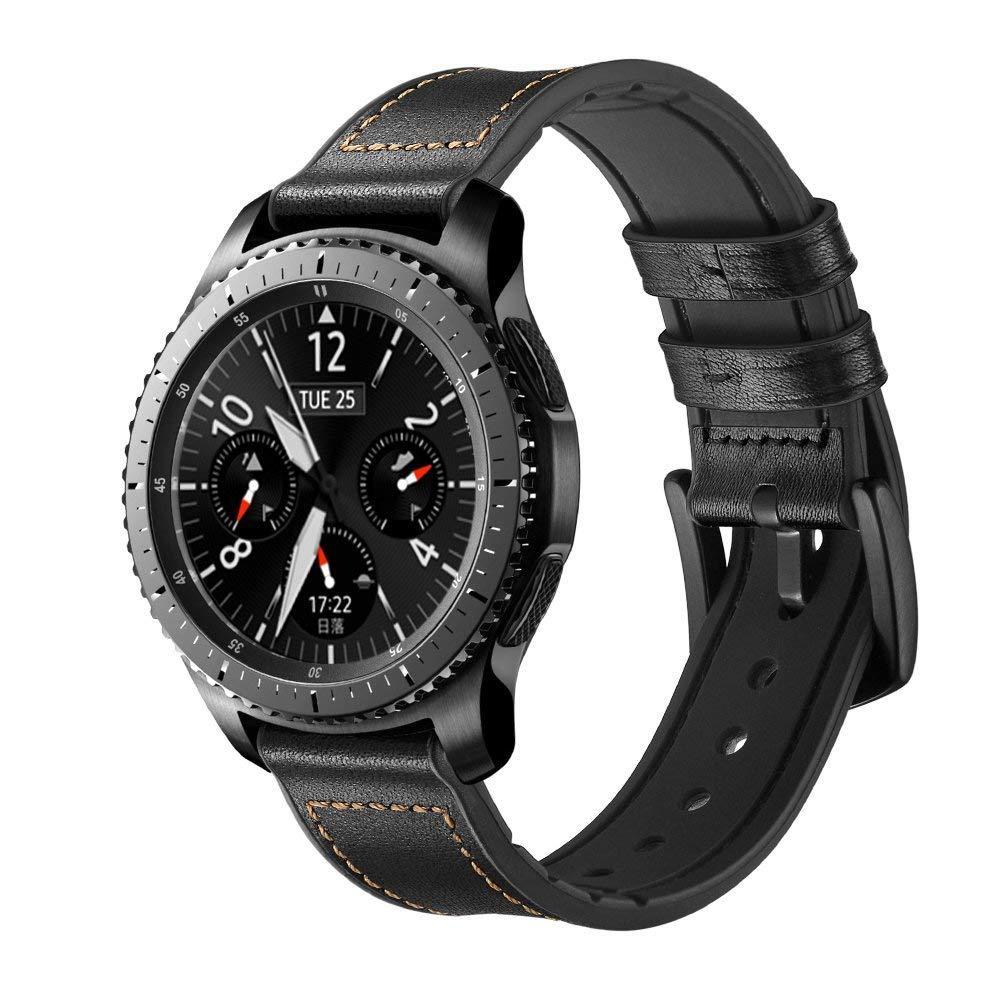 INF Klokkereim i sort lær til Samsung Gear S3 Classic, Frontier, Galaxy  Watch 22 mm - Elkjøp