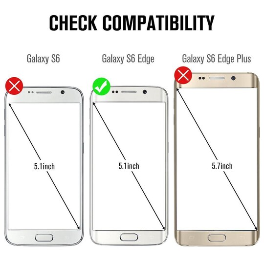 Skjermbeskytter Samsung Galaxy S6 Edge Herdet Glass Svart - Elkjøp