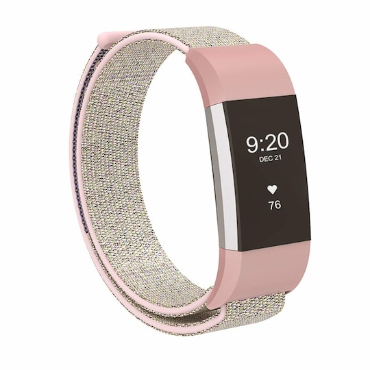 Fitbit Charge 2 nylon armbånd - rosa - Elkjøp