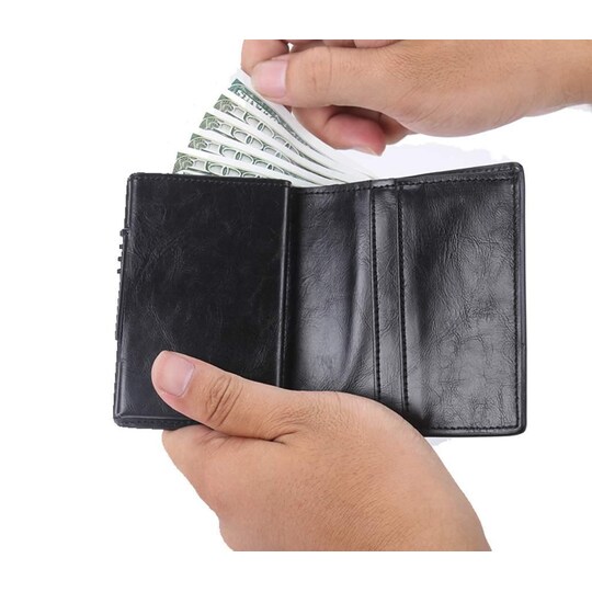 RFID kortholder / lommebok PU skinn svart - Elkjøp