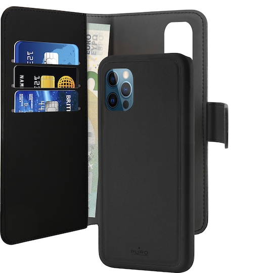 Puro 2-i-1 lommebokdeksel til iPhone 12 Pro Max (sort) - Elkjøp
