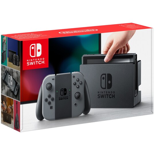 Nintendo Switch spillkonsoll + grå Joy-Con (EU-modell) - Elkjøp