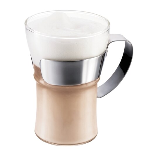 Bodum 2 pk kaffeglass med stålhåndtak ASSAM - Elkjøp