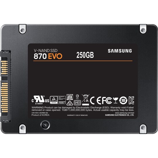 Samsung 870 EVO intern SATA SSD (250 GB) - Elkjøp