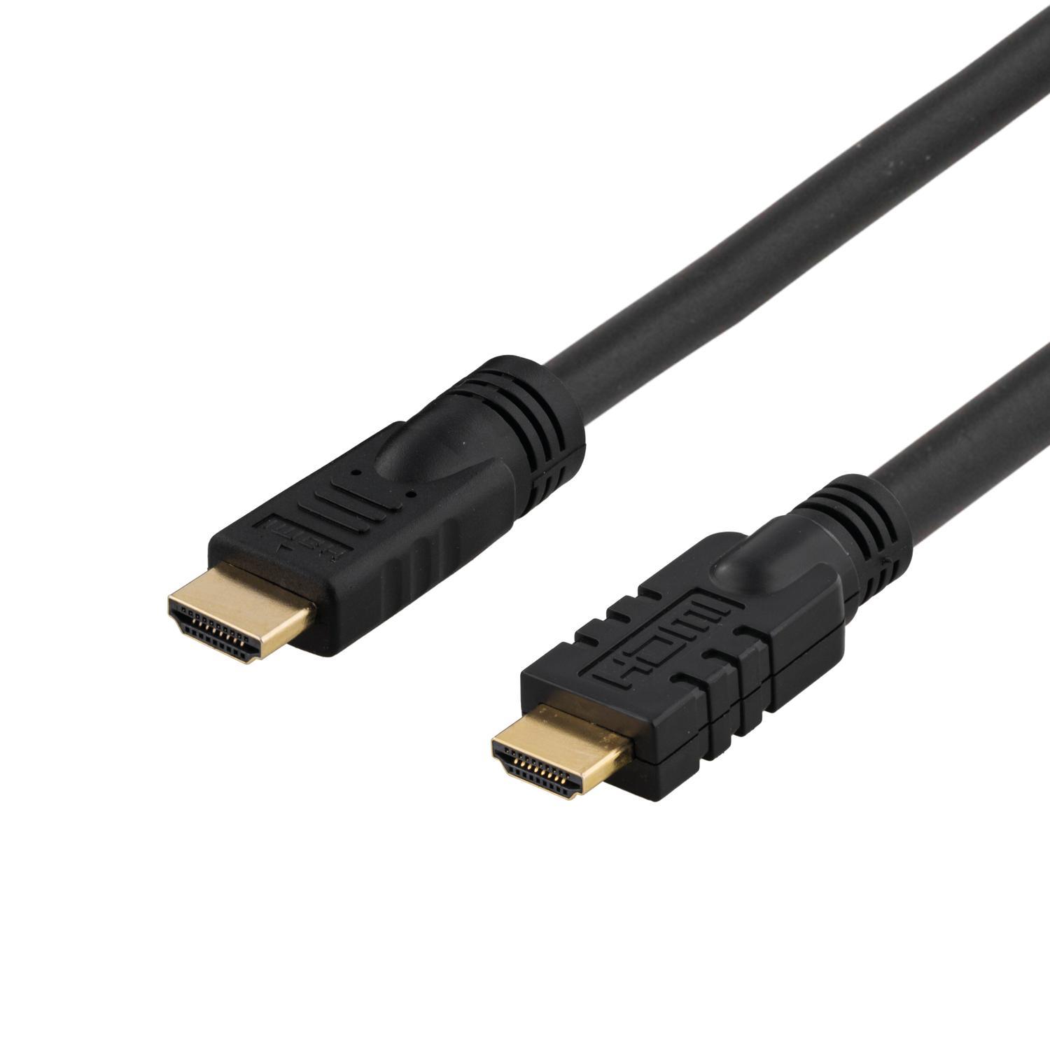 DELTACO aktiv HDMI-kabel, HDMI High Speed med Ethernet, 20m, svart - Elkjøp