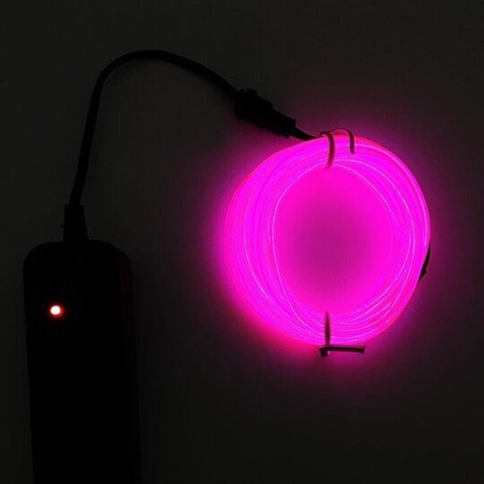 Batteridrevet Led Glowstrip Neon sløyfe 3 Meter - Cerise - Elkjøp