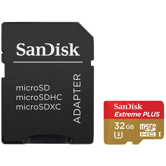 SanDisk Extreme Plus Micro SD-kort 32 GB - Elkjøp