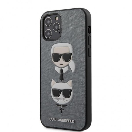Karl Lagerfeld iPhone 12/iPhone 12 Pro Deksel Saffiano Karl & Choupette  Sølv - Elkjøp
