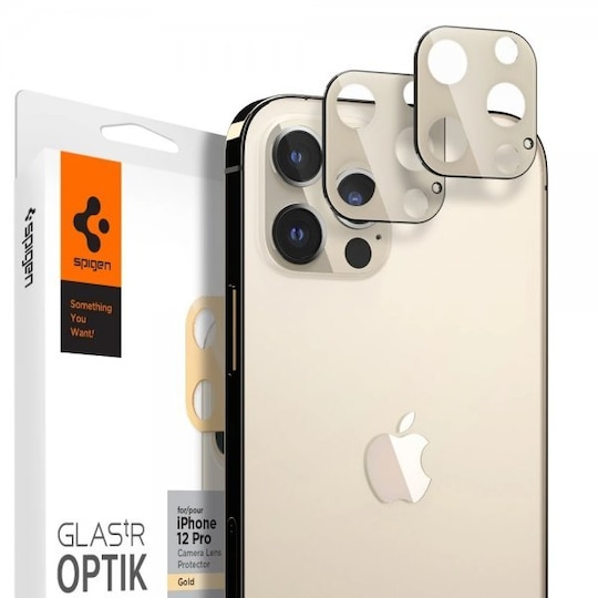 iPhone 12 Pro Max Linsebeskyttelse Glas.tR Optik 2-pakning Gull - Elkjøp
