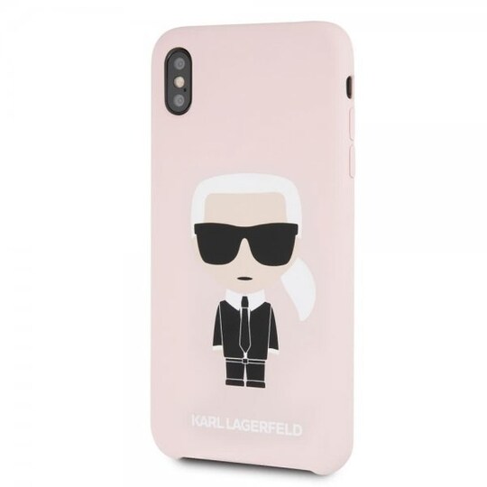 Karl Lagerfeld iPhone Xs Max Deksel Silikon Ikonik Karl LjusRosa - Elkjøp