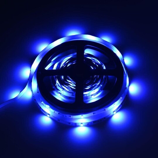 LED-lyssløyfe / lyslist RGB med skiftende farger og fjernkontroll (2 x 5 m)  - Elkjøp