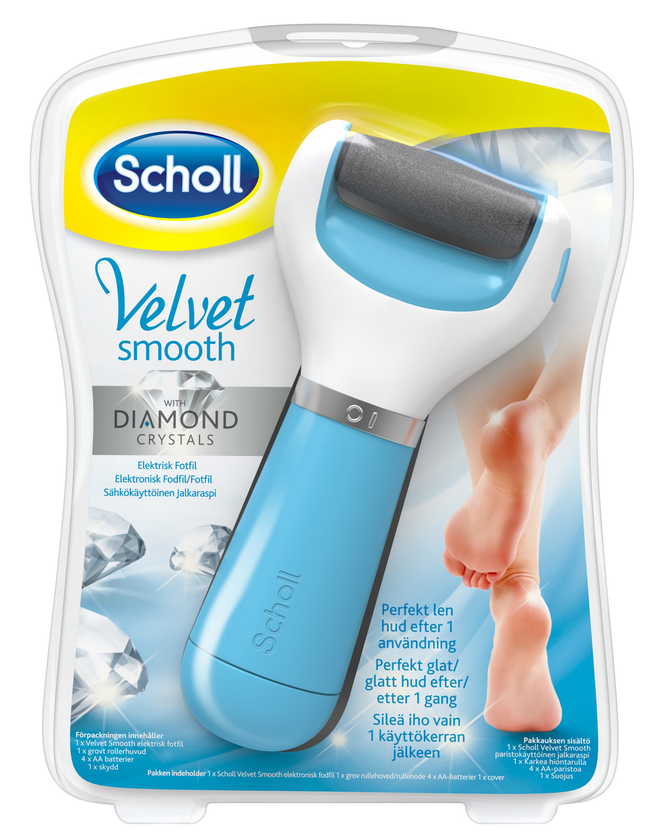 Scholl Velvet Smooth elektrisk fotfil (blå) - Manikyr og pedikyr ...