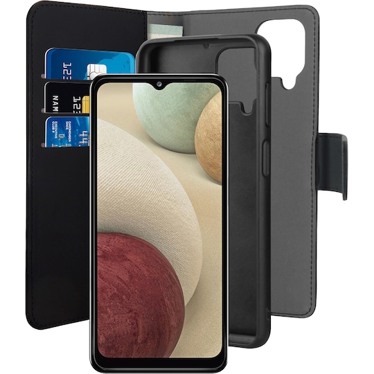 Puro 2-i-1 lommebokdeksel Samsung Galaxy A12 (sort) - Elkjøp