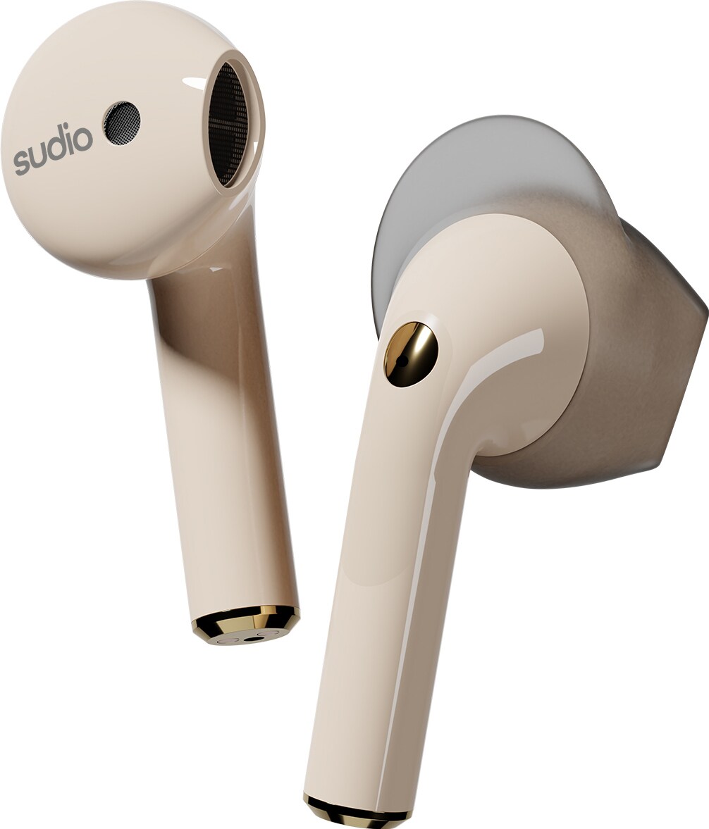 Sudio Nio helt trådløse in-ear hodetelefoner (sand) - Hodetelefoner - Elkjøp