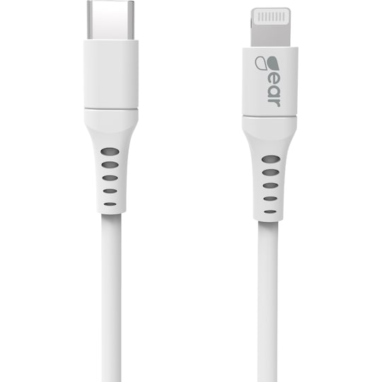 Gear USB-C til Lightning MFi kabel 2m (hvit) - Elkjøp