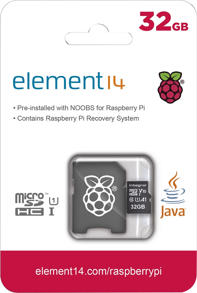 Raspberry Pi MicroSD NOOBS minnekort (32 GB) - Elkjøp