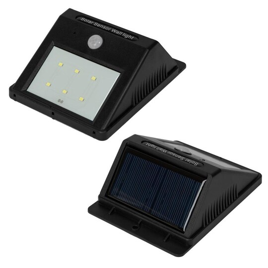 LED solcelle vegglampe med bevegelsesdetektor - svart - Elkjøp