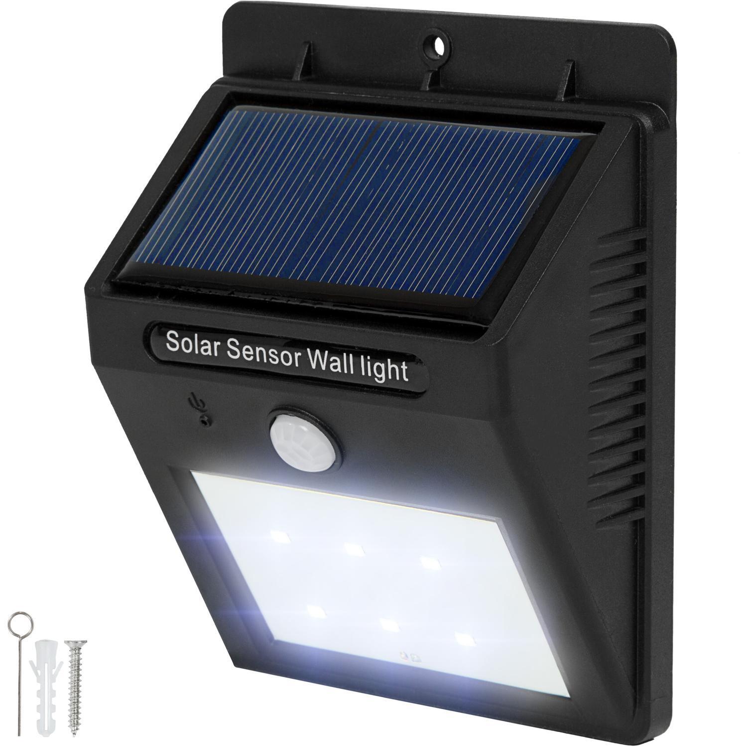 LED solcelle vegglampe med bevegelsesdetektor - svart - Elkjøp