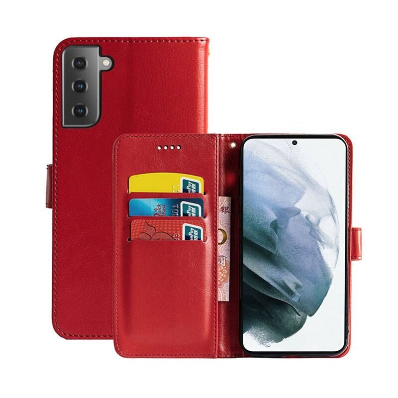 Lommebokdeksel 3-kort Samsung Galaxy S21 FE - RØD - Elkjøp