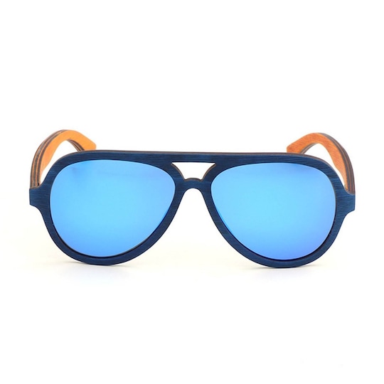 Miljøvennlige solbriller i tre Aviator Blue - Elkjøp