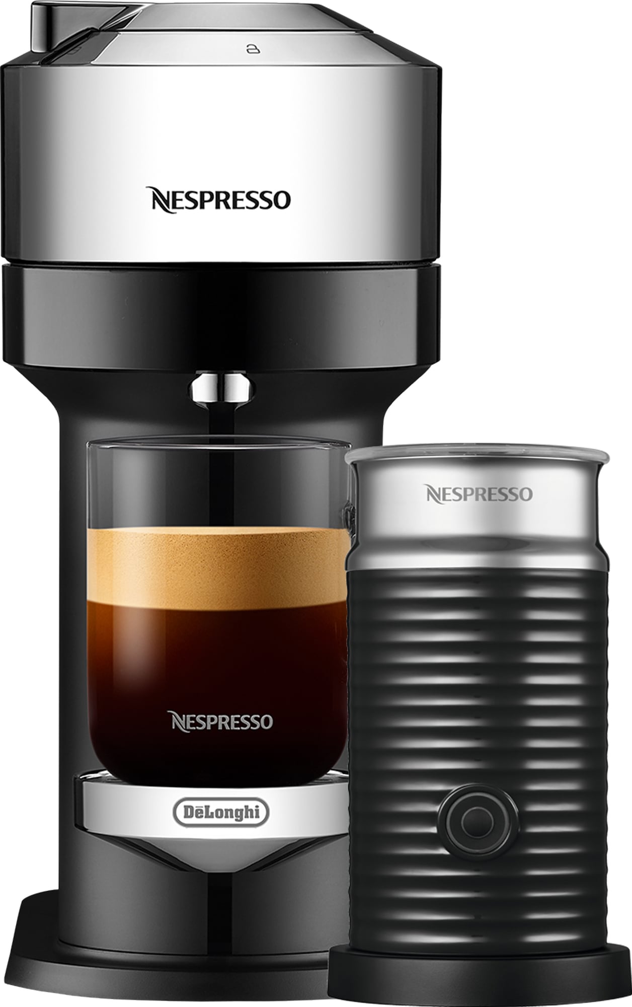 NESPRESSO® Vertuo Next kaffemaskin fra DeLonghi Bundle, Krom - Elkjøp