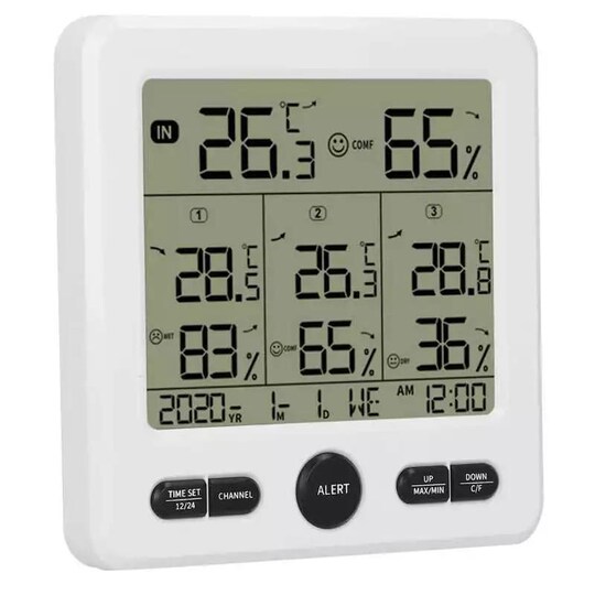 Trådløst termometer og innendørs / utendørs hygrometer - Elkjøp