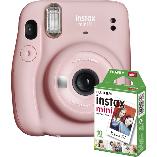 Fujifilm Instax Mini 11 kompaktkamera (rosa, 10 bilder inkl.) - Elkjøp