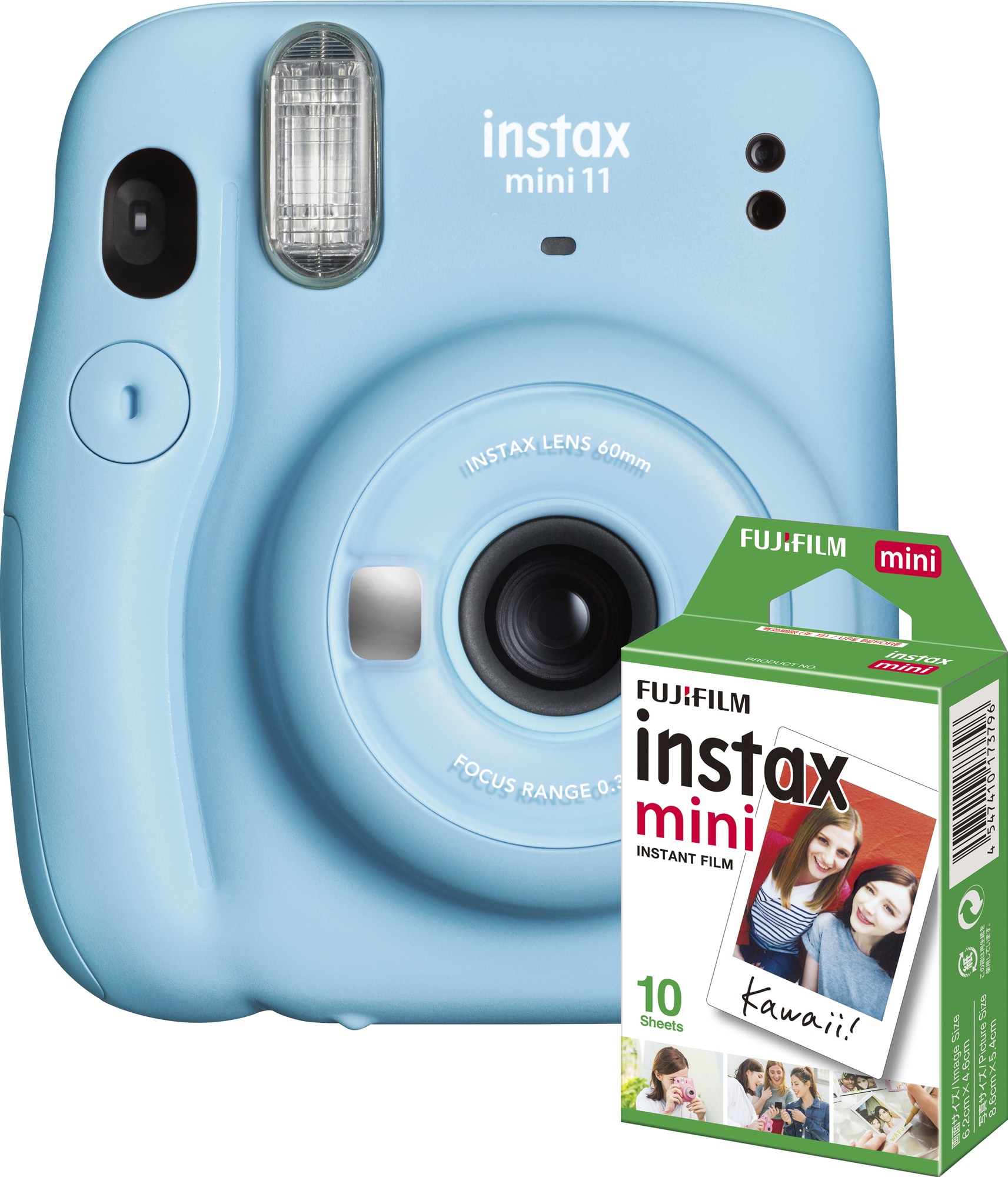 Fujifilm Instax Mini 11 kompaktkamera (blå, 10 bilder inkl.) - Elkjøp