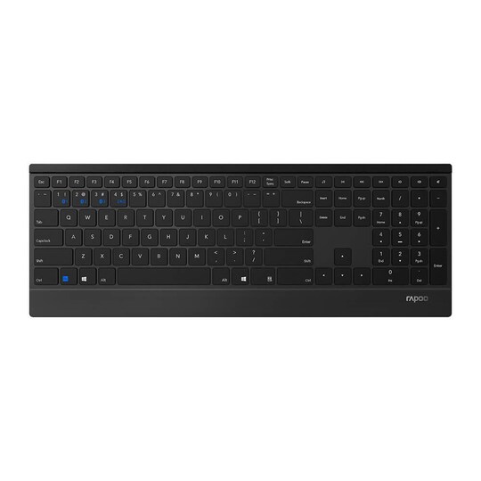 RAPOO Keyboard Ultra Slim E9500M Multi-Mode Trådløs Svart - Elkjøp