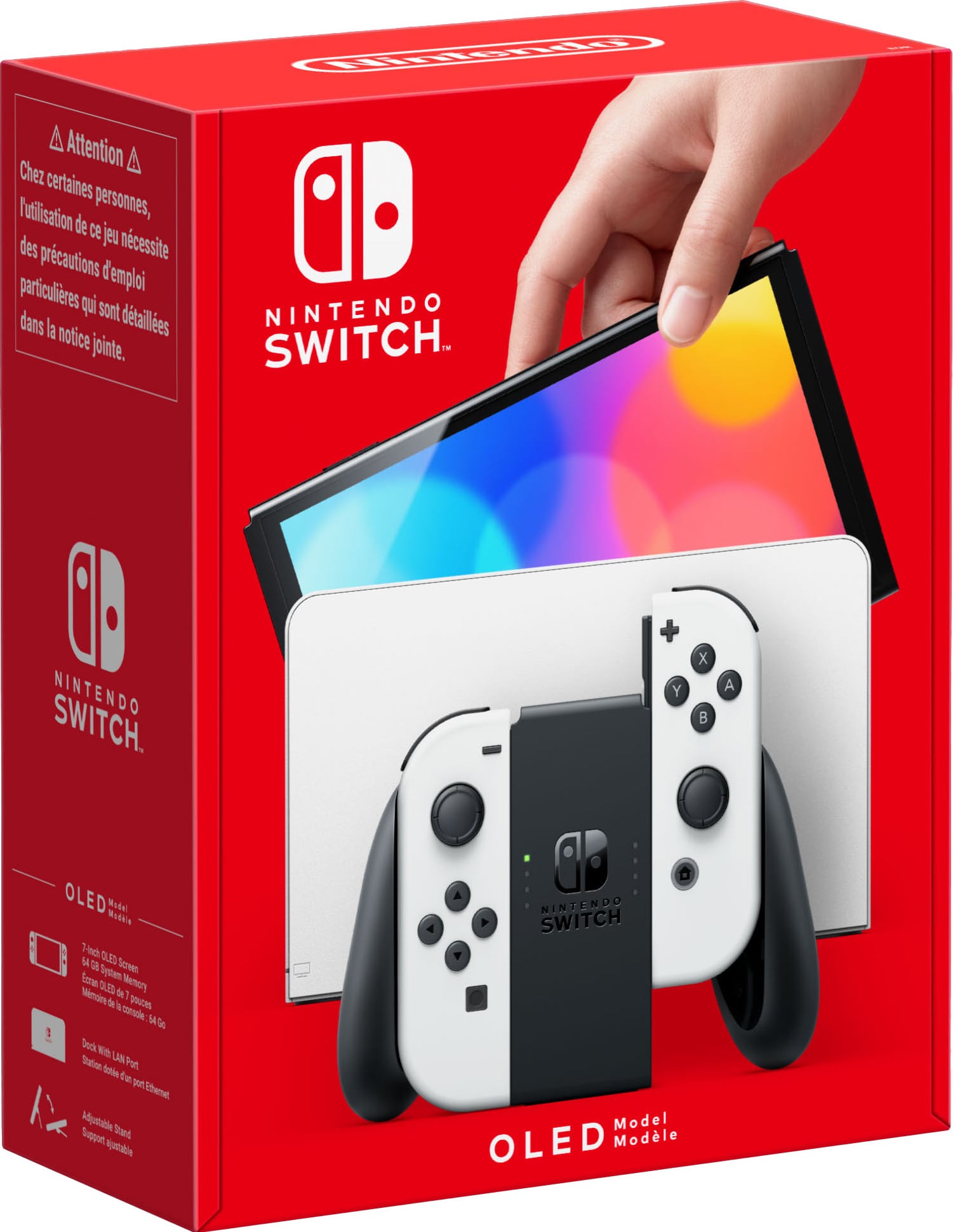 Nintendo Switch OLED gamingkonsoll med hvite Joy-Con-kontroller - Elkjøp