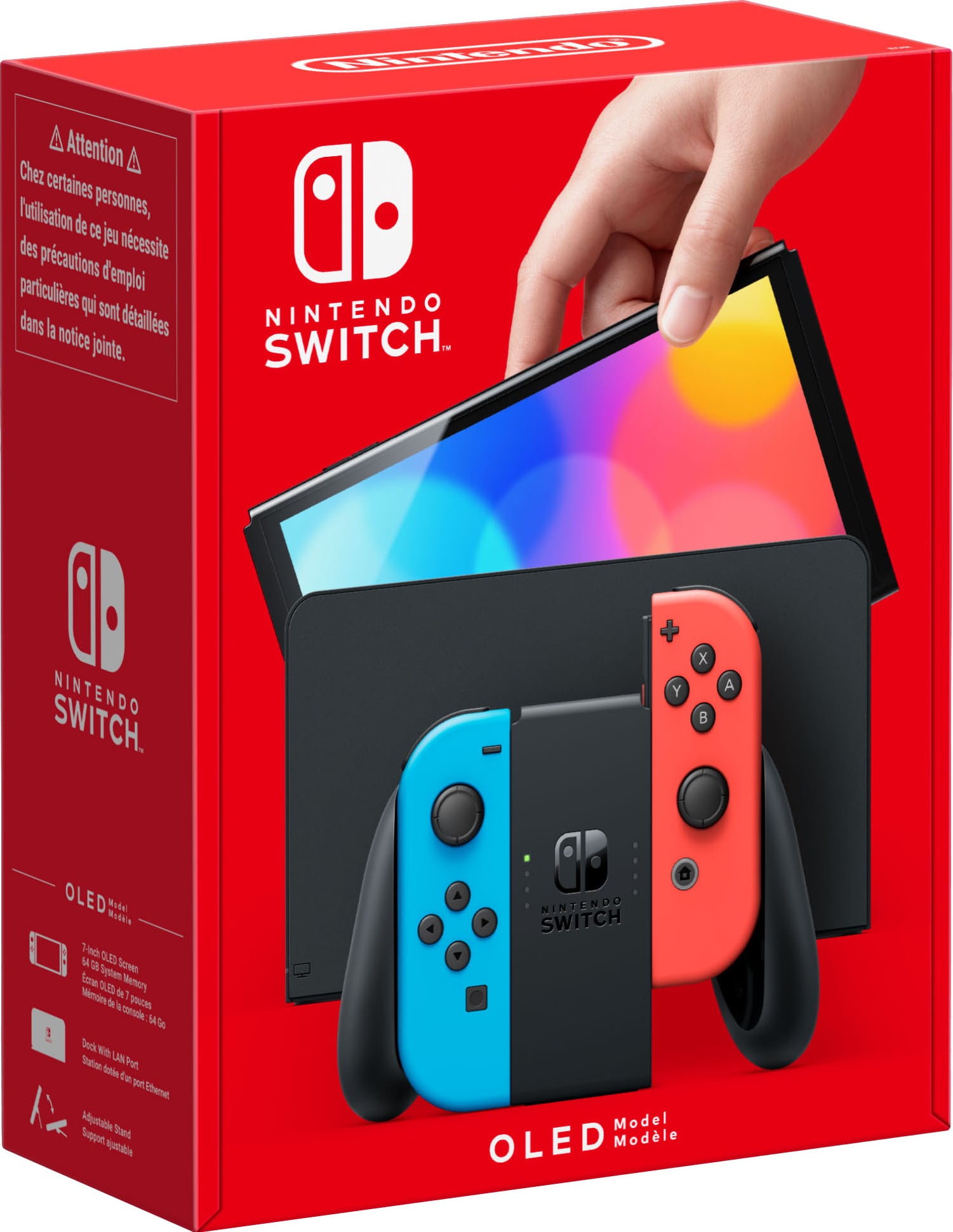 Nintendo Switch OLED gamingkonsoll med neon Joy-Con-kontroller - Elkjøp