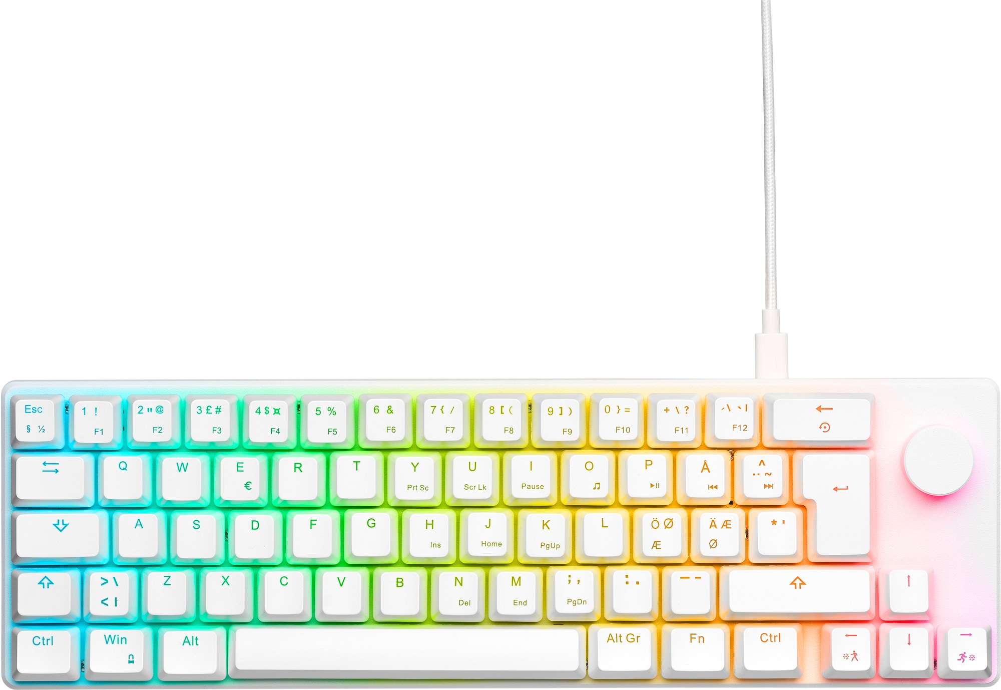 JLT Loop kompakt mekanisk RGB tastatur (hvit) - Elkjøp
