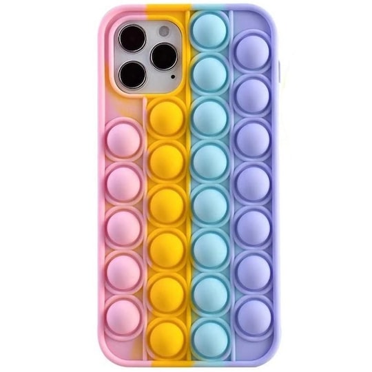 iPhone 12 Pro Max deksel Fidget pop it bobler silikon flerfarget - Elkjøp