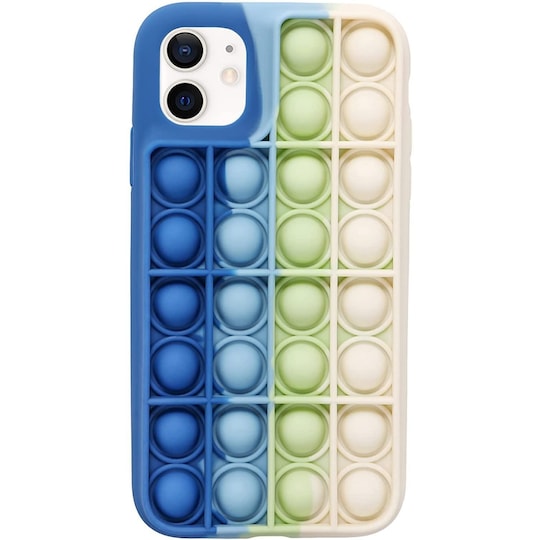 iPhone 11-deksel Fidget bobler silikon Blå / grønn / hvit - Elkjøp