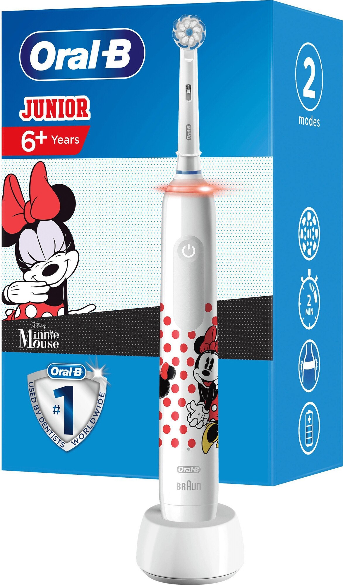 Oral-B Pro3 Junior Minnie Mouse elektrisk tannbørste 396123 (hvit) - Elektriske  tannbørster - Elkjøp