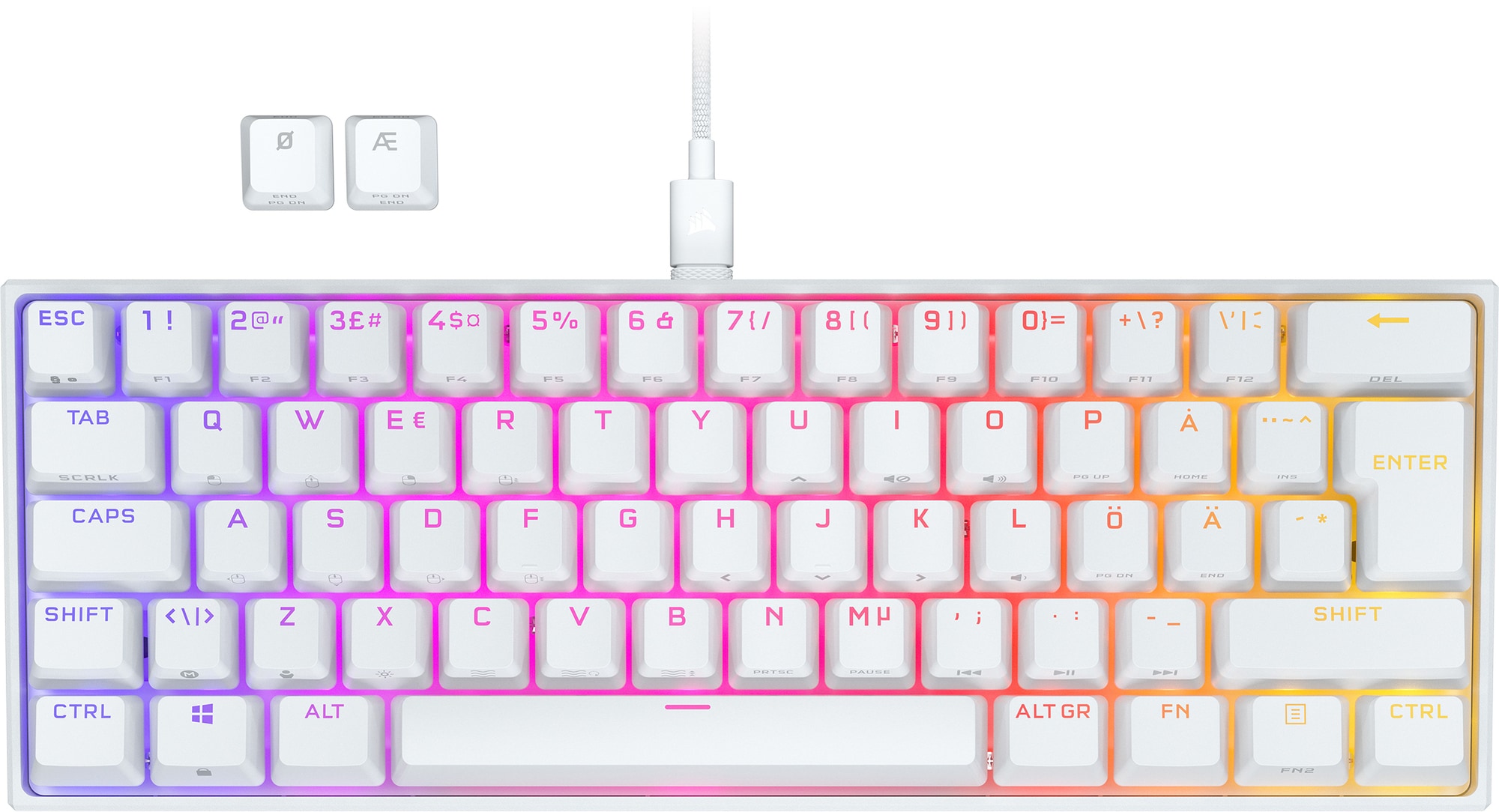 Corsair K65 RGB Mini gamingtastatur (hvit) - Elkjøp