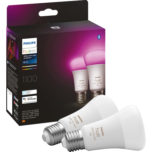 Philips Hue WCA 9W A60 E27 2-pk.