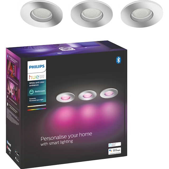 Philips Hue Xamento upotettu spottivalo, 3x5W (kromi)