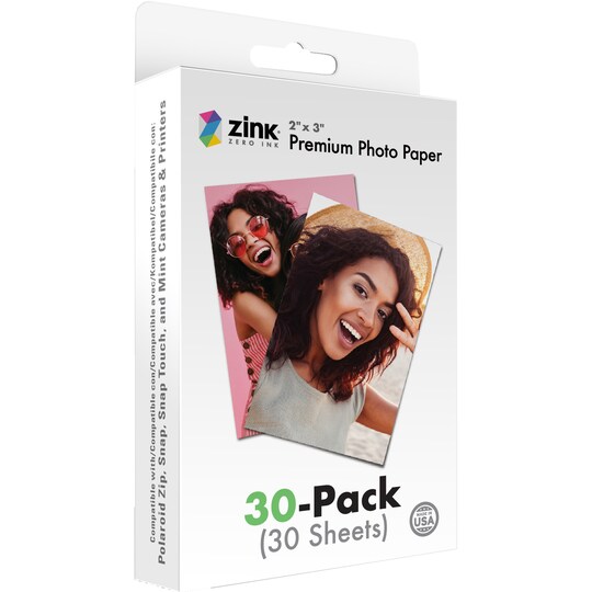 Polaroid ZINK Zero-Ink fotopapir 2” x 3” (30-pk.) - Elkjøp