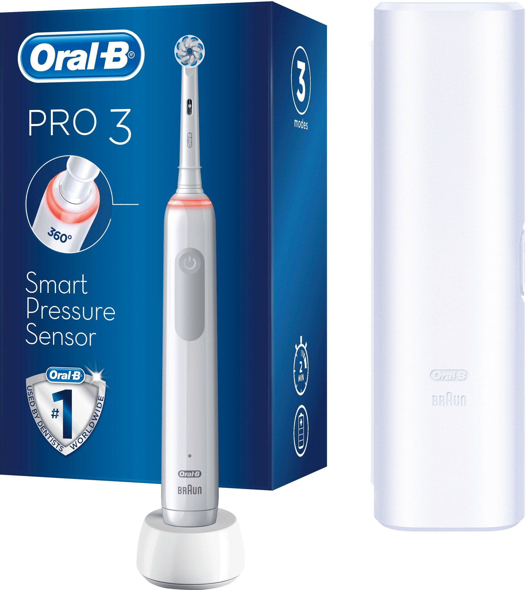 Oral-B Pro3 3500 White TC elektrisk tannbørste 289562 (hvit) - Tannpleie -  Elkjøp