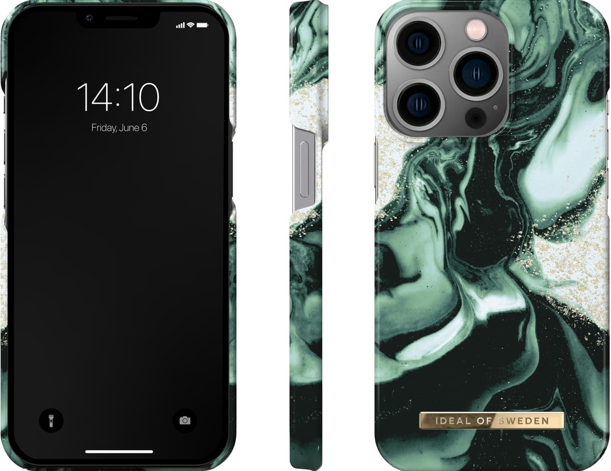 iDeal of Sweden deksel til iPhone 13 Pro (golden olive marble)